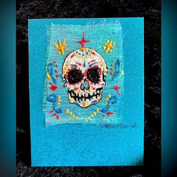 ☠️🎃Hand painted Day of the Dead greetings card - Picture 1 of 4